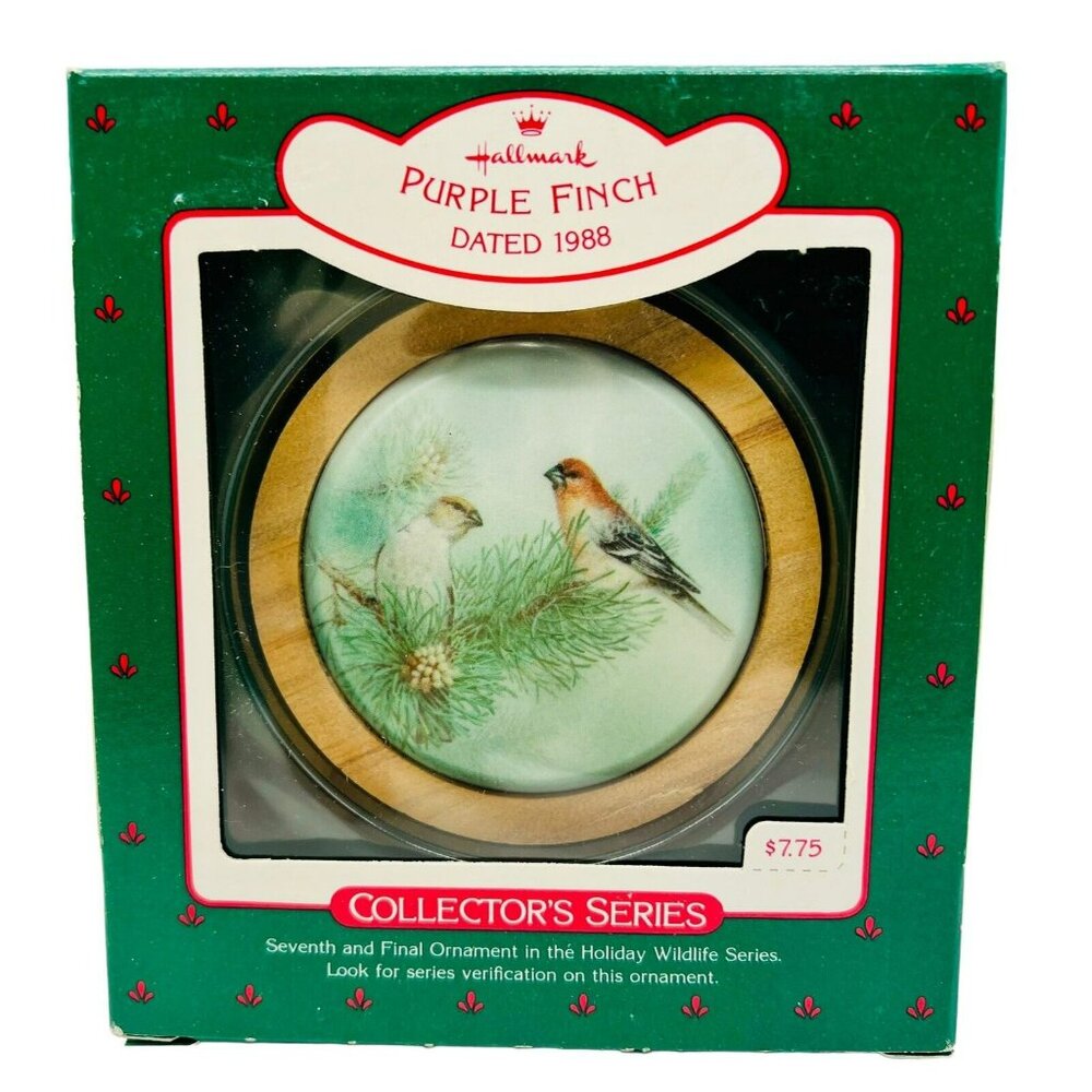 Hallmark Purple Finch Christmas Ornament 1988 Holiday Seventh in Wildlife Series